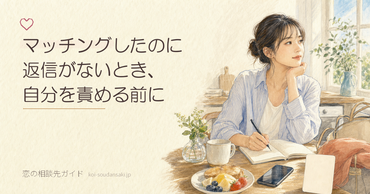 朝の食卓でスマートフォンを置き、ノートへ向かう女性の手描きイラスト