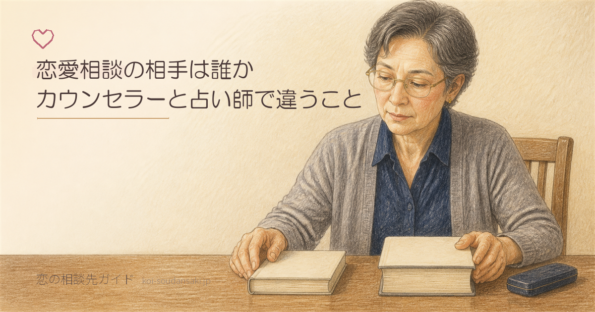 書斎で厚みの違う2冊の本を見比べる人物の手描きイラスト